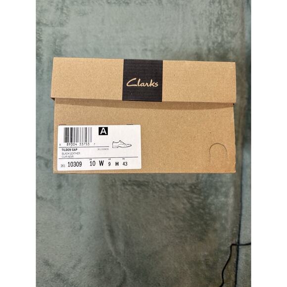 Clarks Tilden Cap Toe Oxford Black Leather Men\'s Dress Shoes 10W 43 main image 9